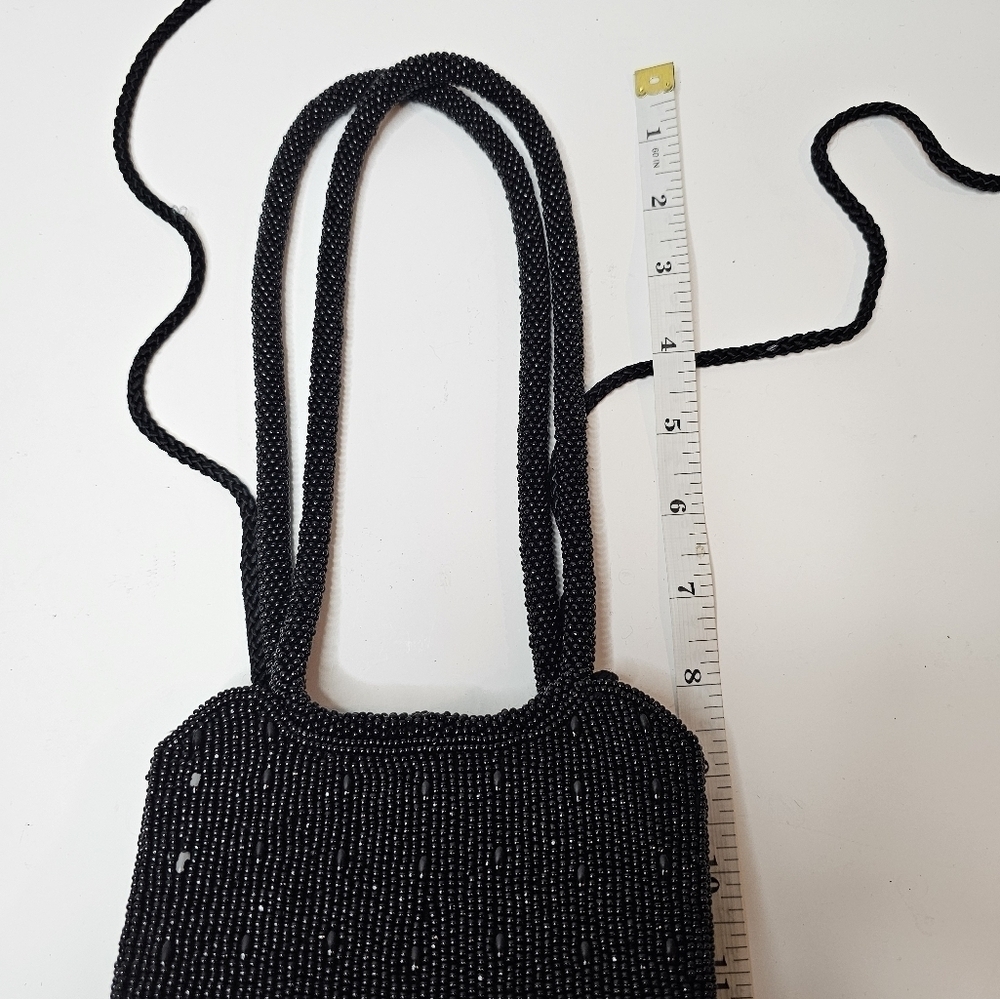 Valerie Stevens Black Beaded Small Handbag Vintage Womens - Picture 15 of 16